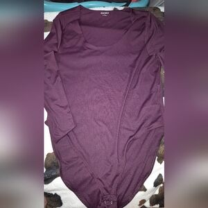 Old Navy Deep Purple Scoop Neck Long Sleeve Bodysuit Size 2x